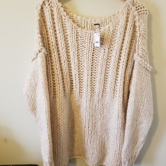 Free People Be There Pullover Cozy Sweater Cream - Picture 3 of 12